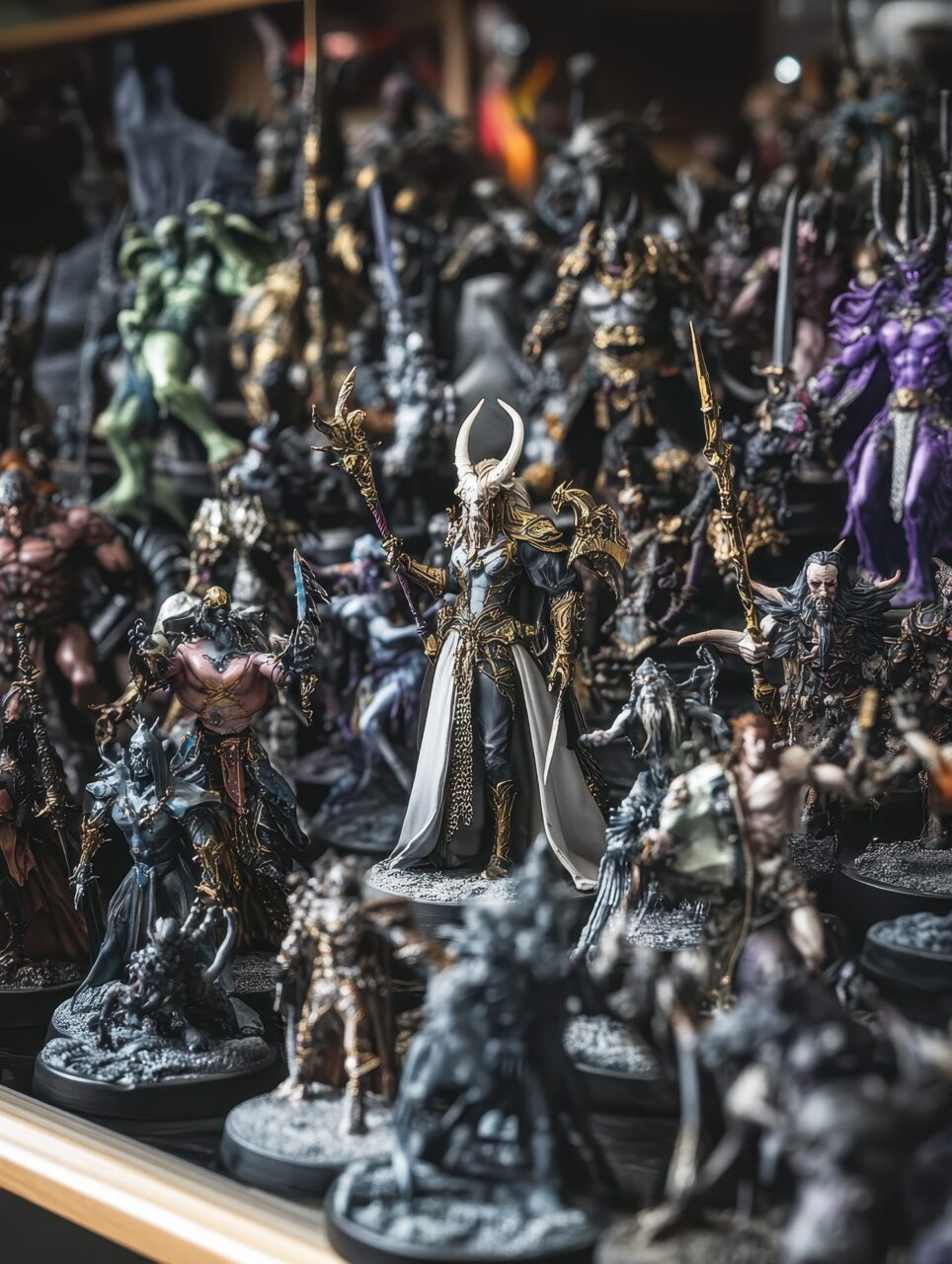 Collection de figurines League of Legends exposées sur une étagère.